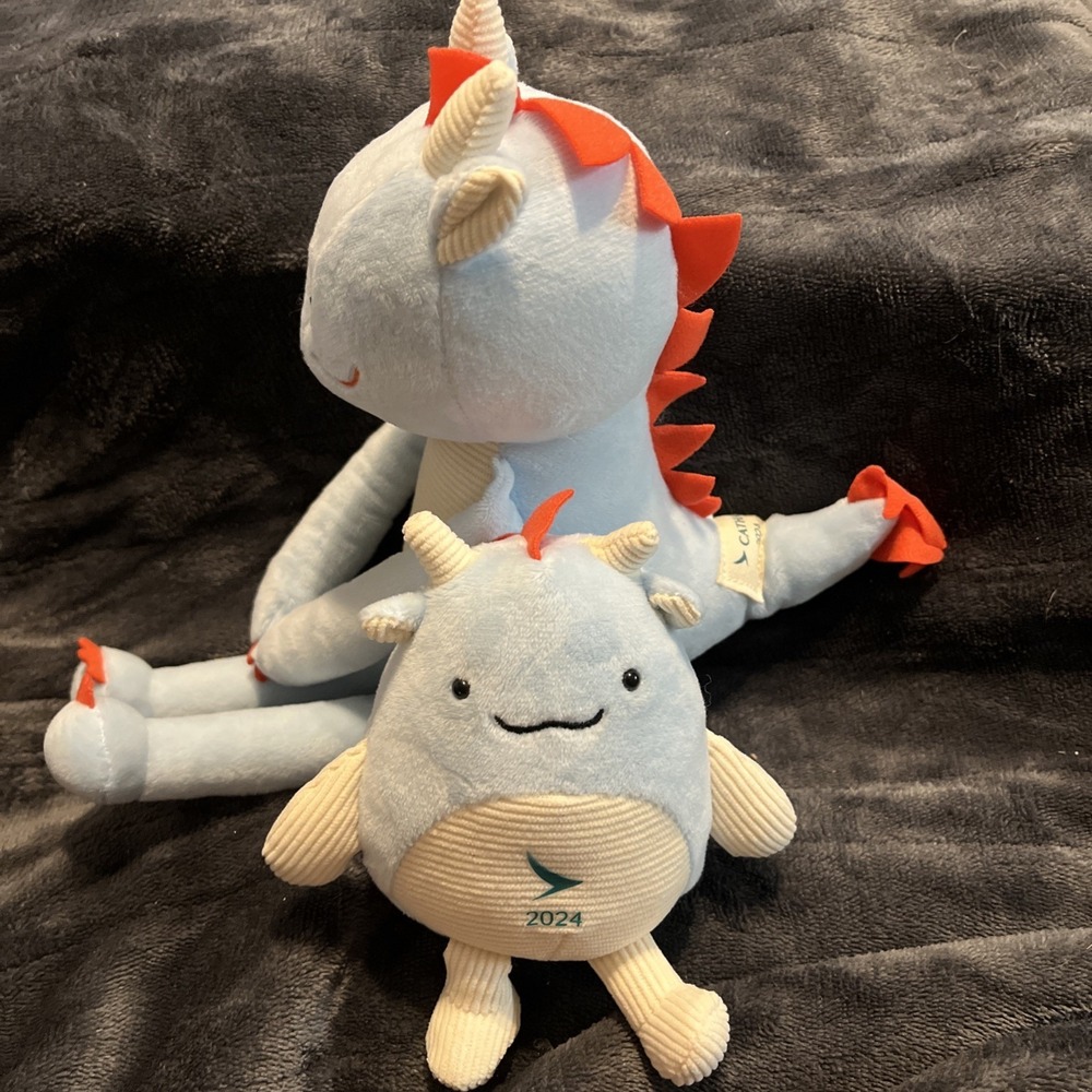 Cathay Pacific Airway'sDaddy & Baby Dragon Soft Toy 2024 Year Of The Dragon Toys - Picture 5 of 7